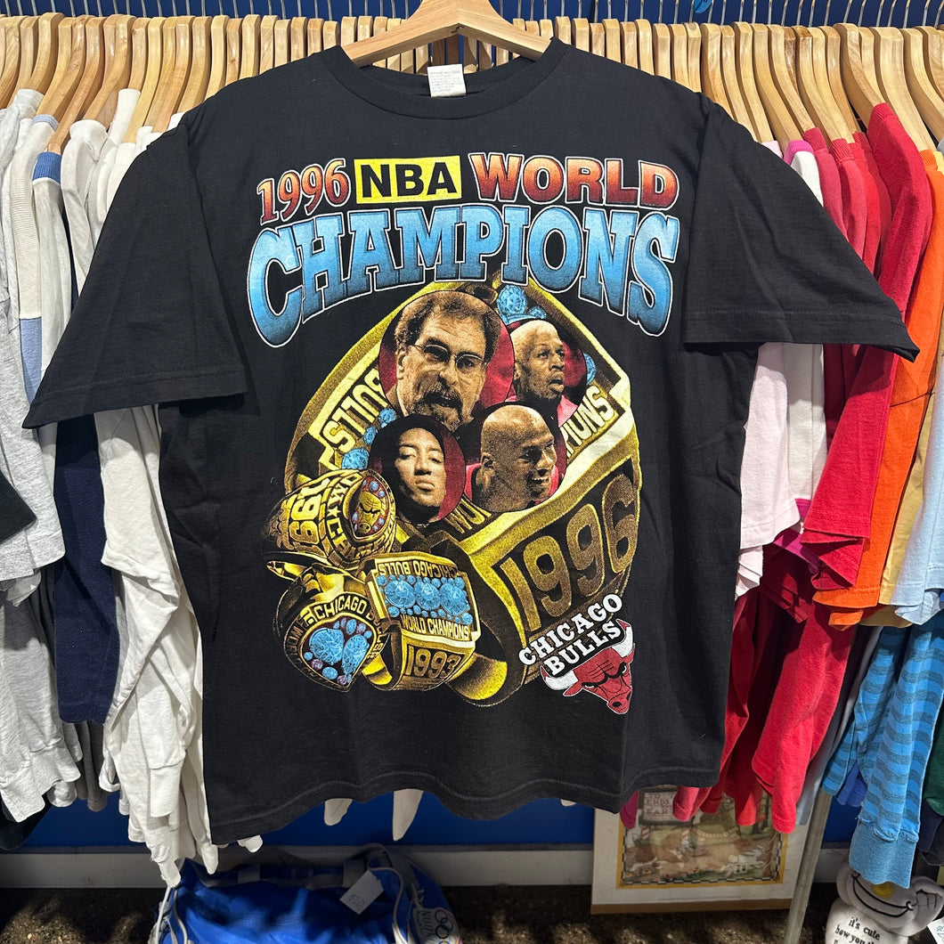 1996 Chicago Bulls Rap T Shirt Green Threads