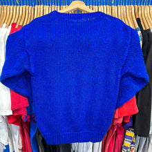 Load image into Gallery viewer, Fetagetti Abstract Geometric Blue Sweater
