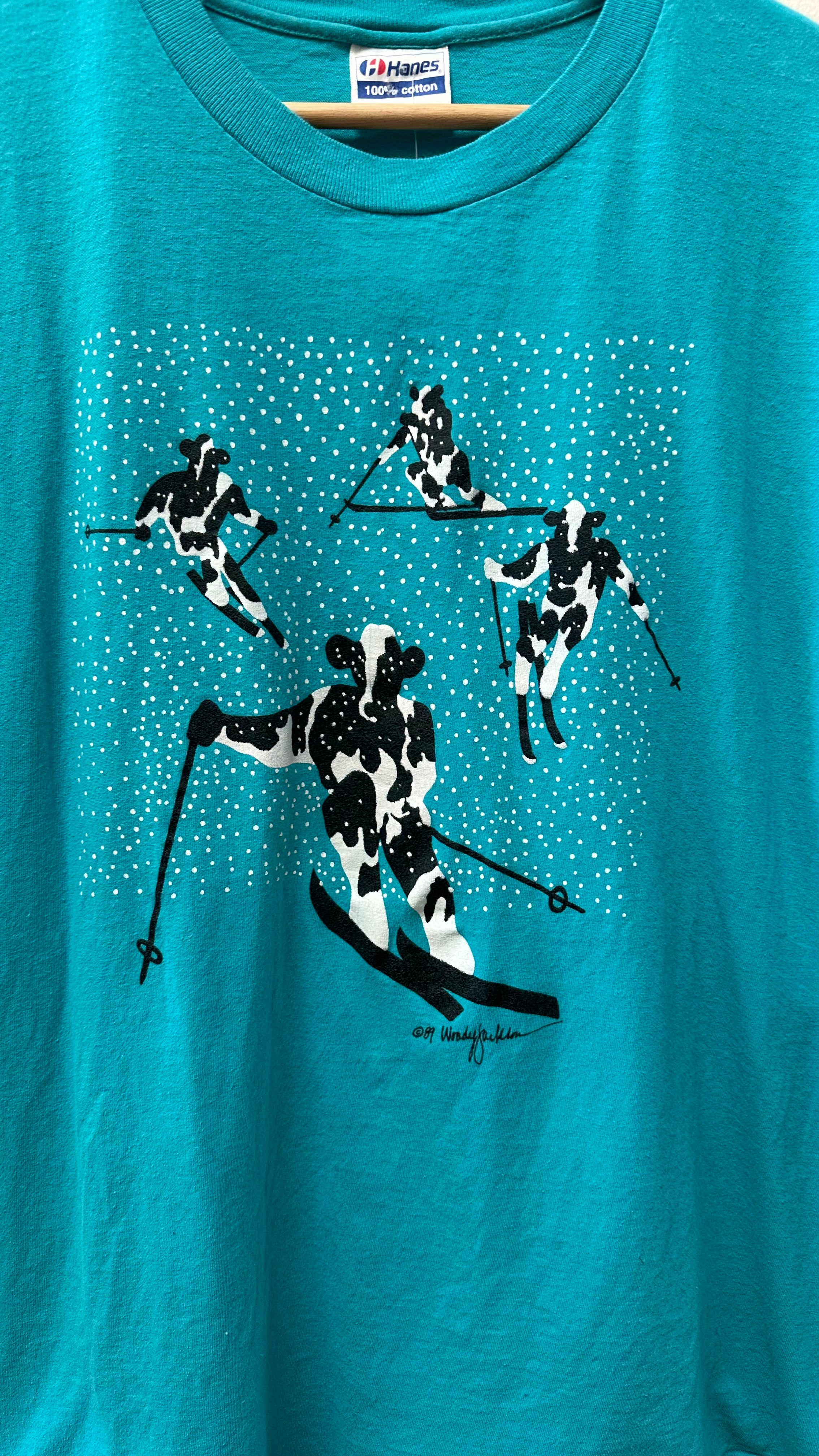 Woody Jackson Skiing Cows T-Shirt