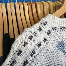Load image into Gallery viewer, White &amp; Blue Patterned Sweater

