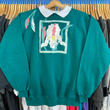 Load image into Gallery viewer, Embroidered Framed Floral Collared Grandma Sweatshirt
