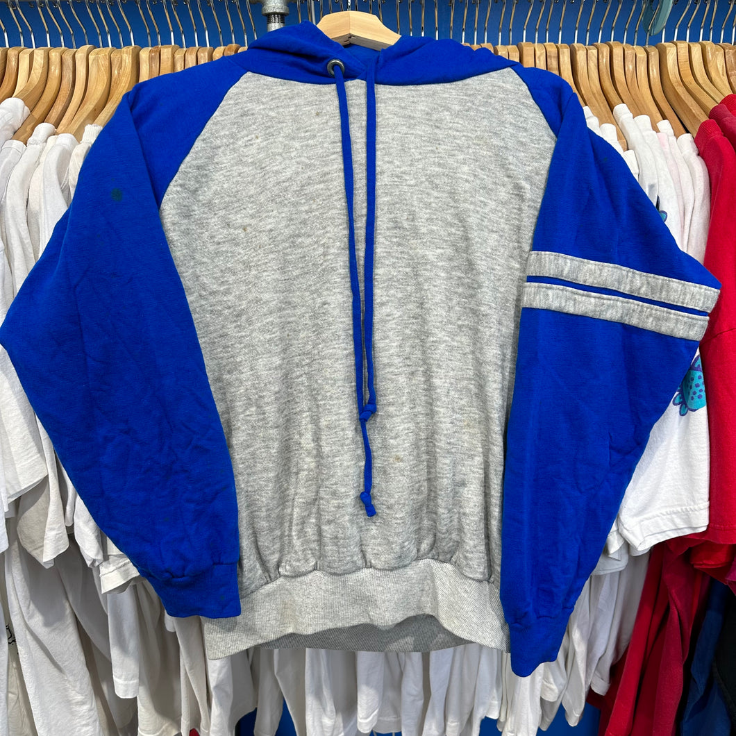 Blue & Gray Color Block Hoodie Sweatshirt