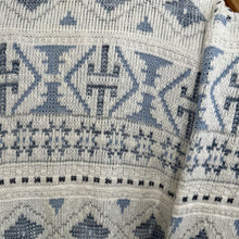 Load image into Gallery viewer, White &amp; Blue Patterned Sweater
