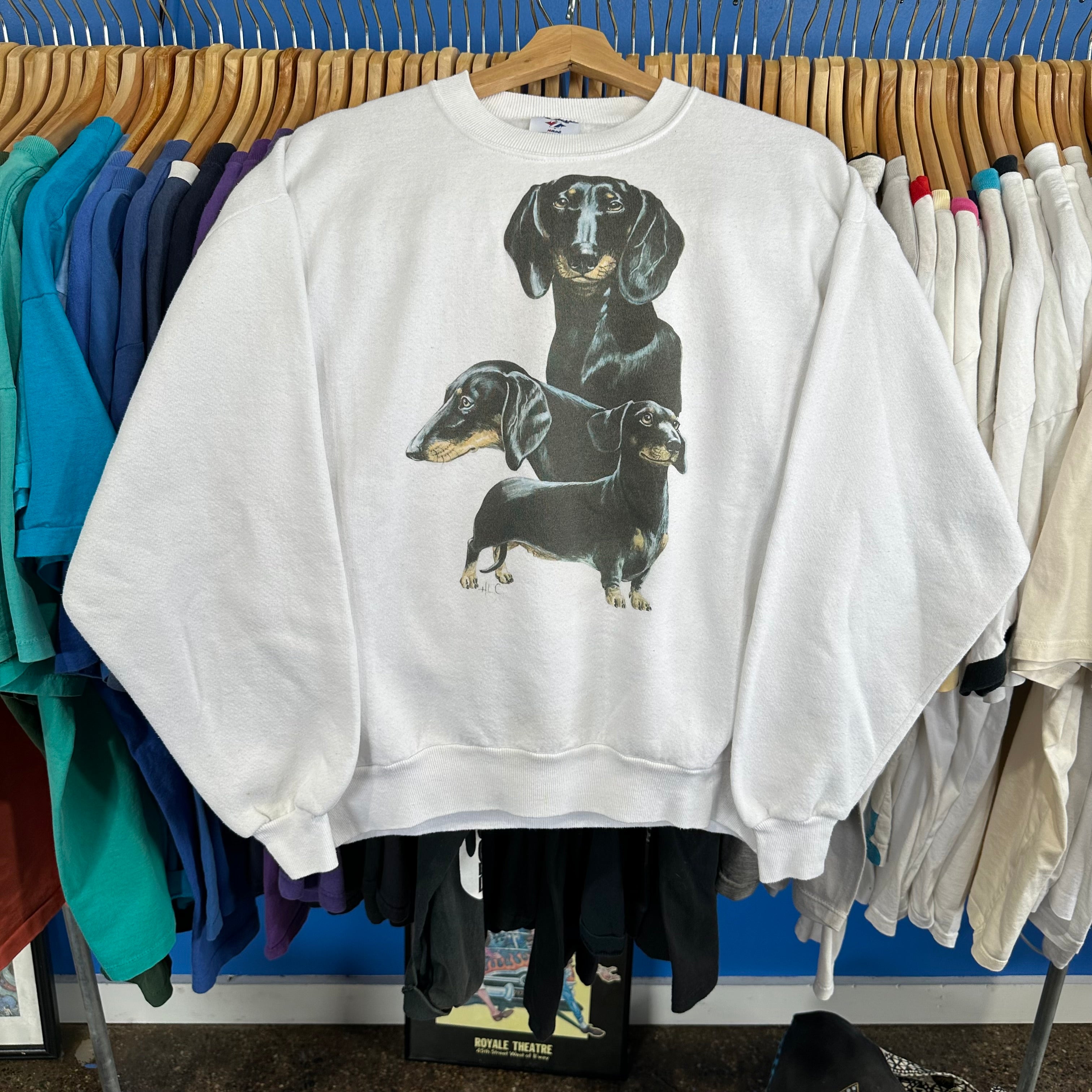 Black Weiner Dog Crewneck Sweatshirt