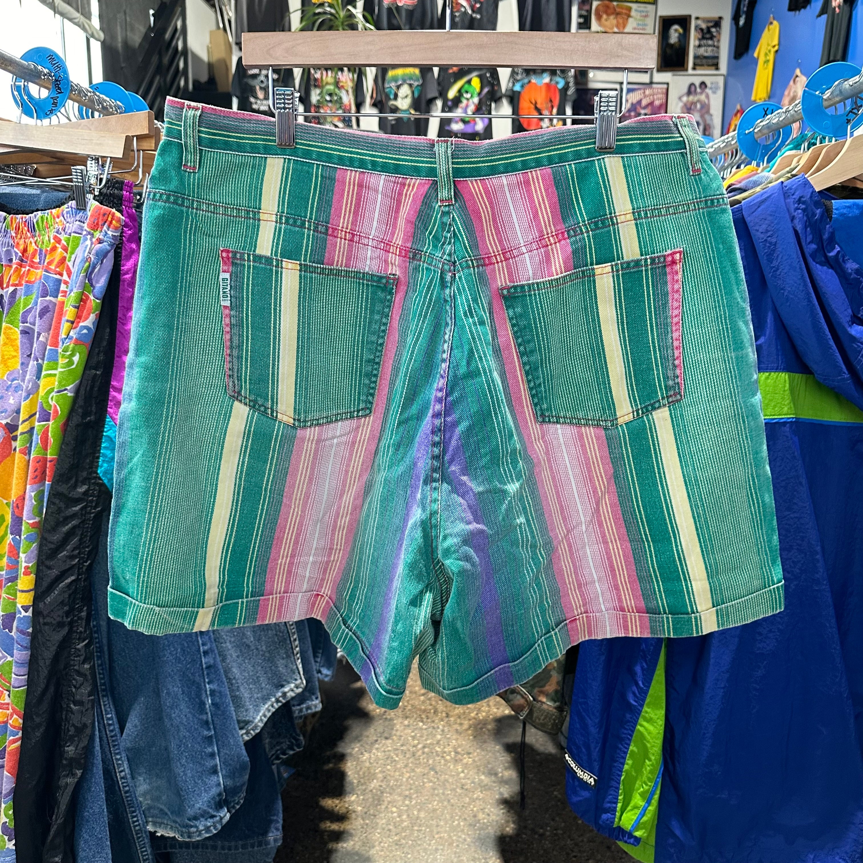 Gitano Colorful Striped Denim Shorts