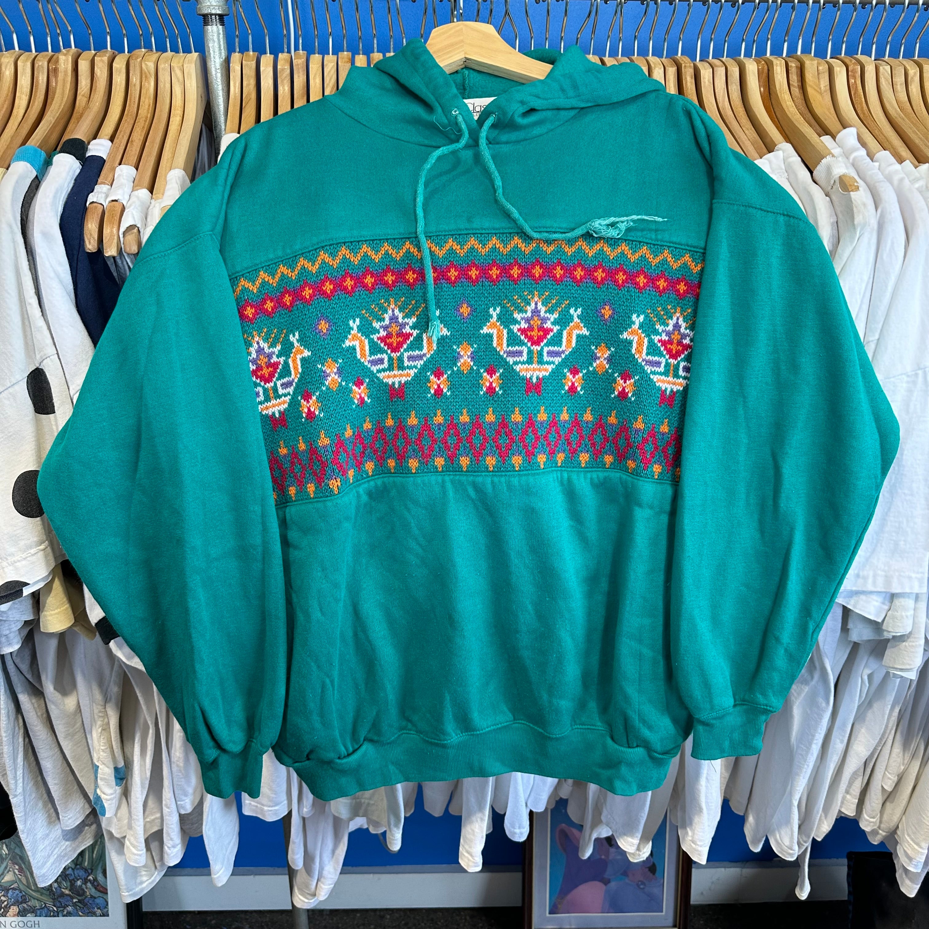 Cross Stitch Detail Hoodie Sweatshirt