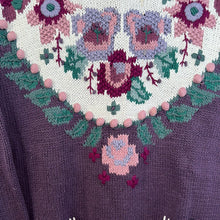 Load image into Gallery viewer, Purple 3D Flower Sweater
