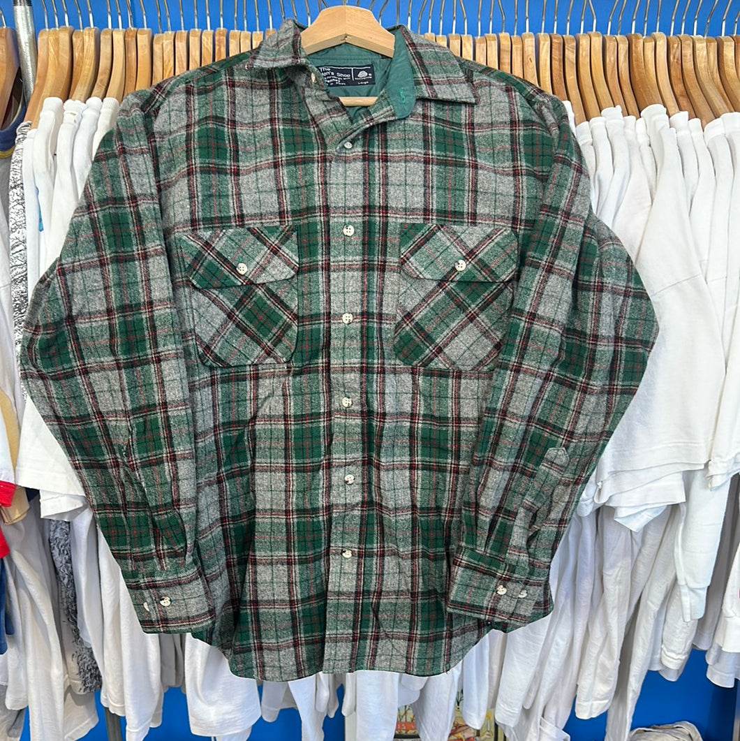 Menshop Wool Plaid Button Up