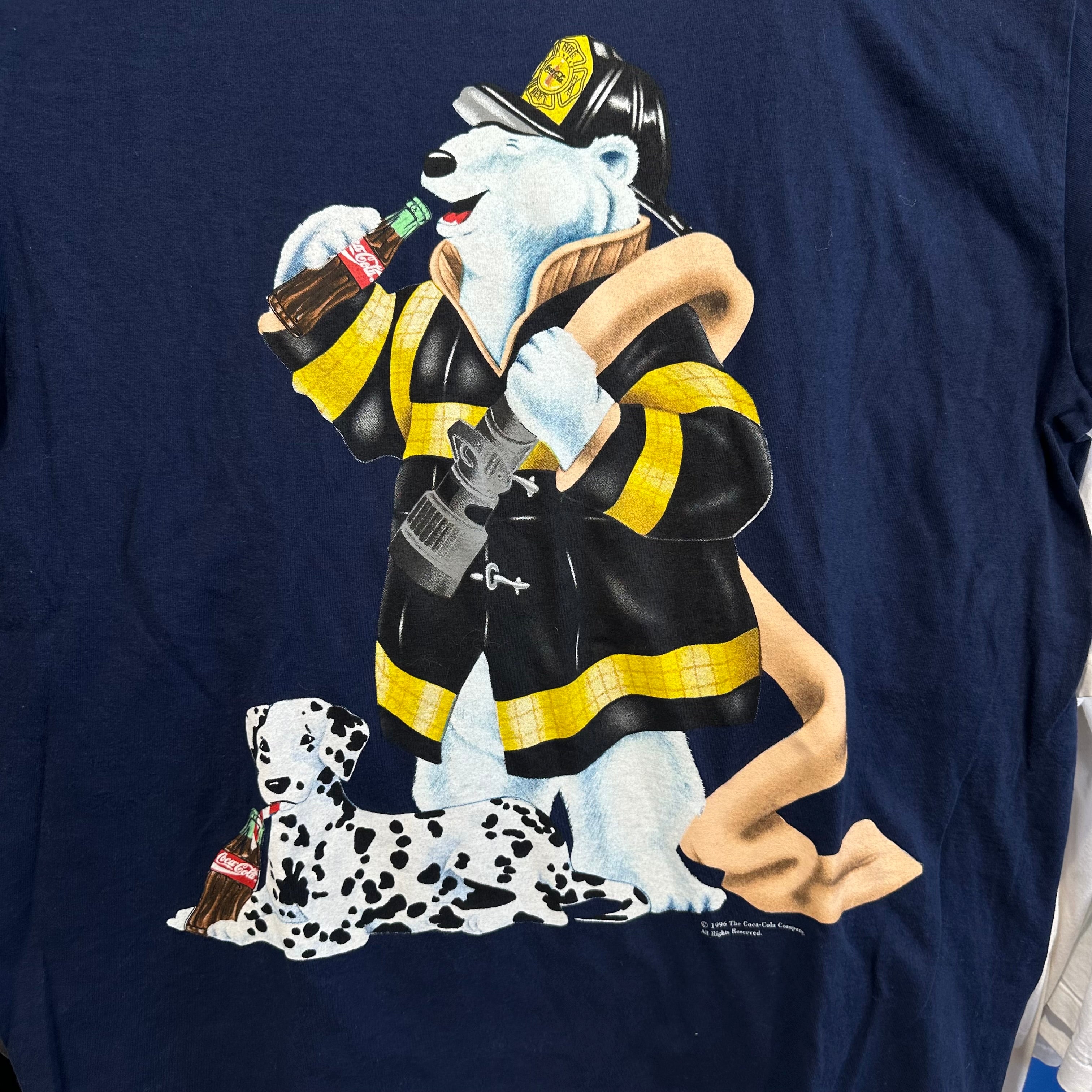 Coca-Cola Firefighter Polar Bear T-Shirt