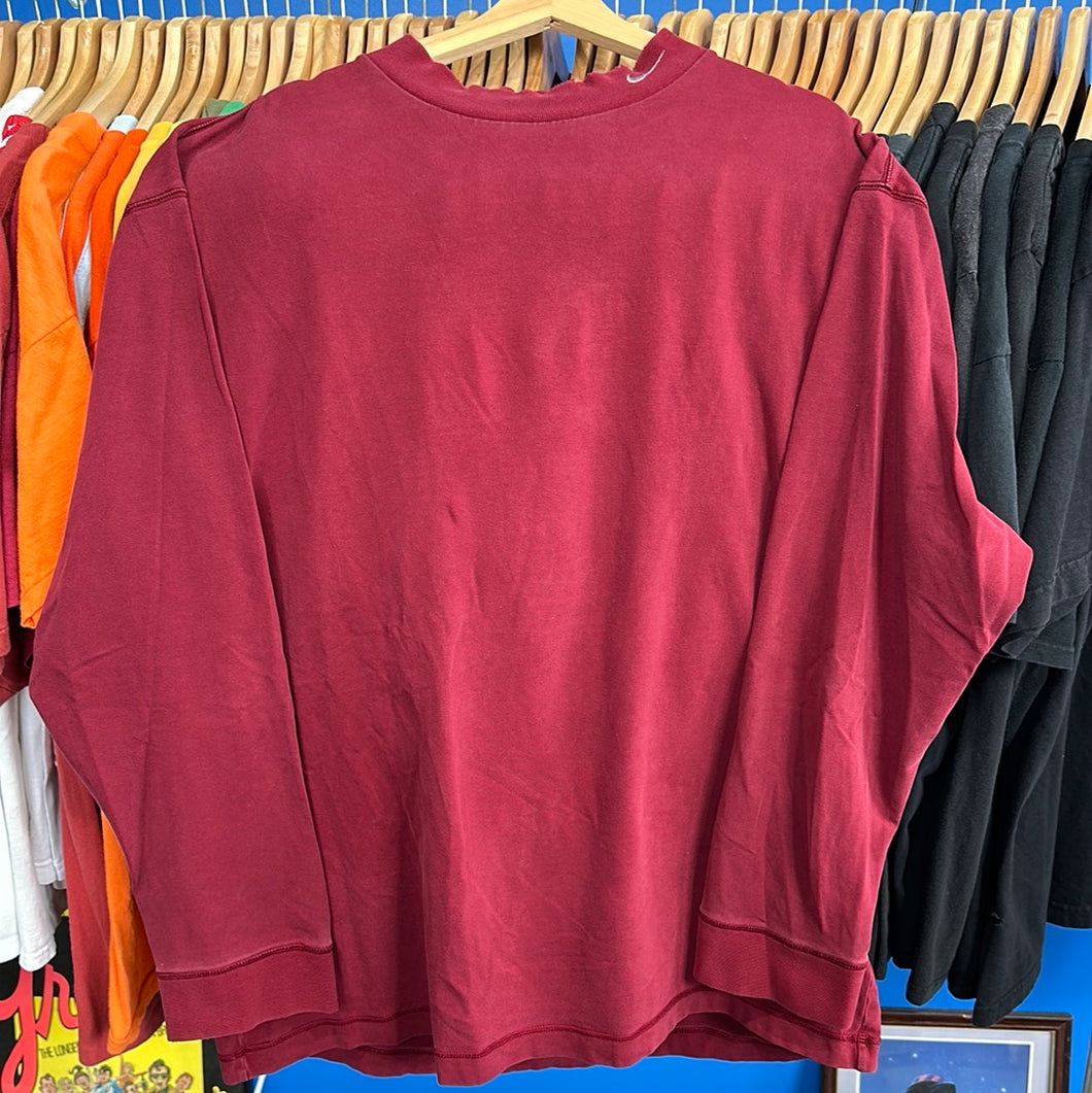 Nike Maroon Mock Neck Long Sleeve T-Shirt