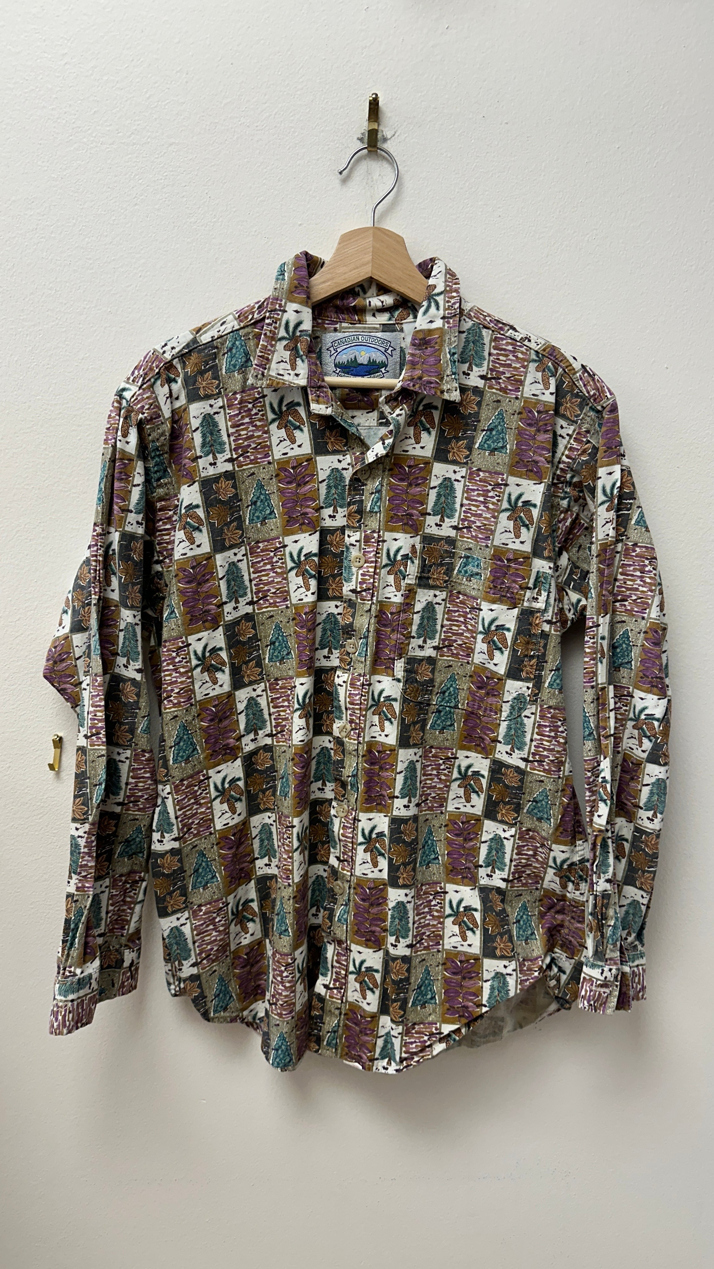 Canadian Outdoors Forest/Floral Button-Up