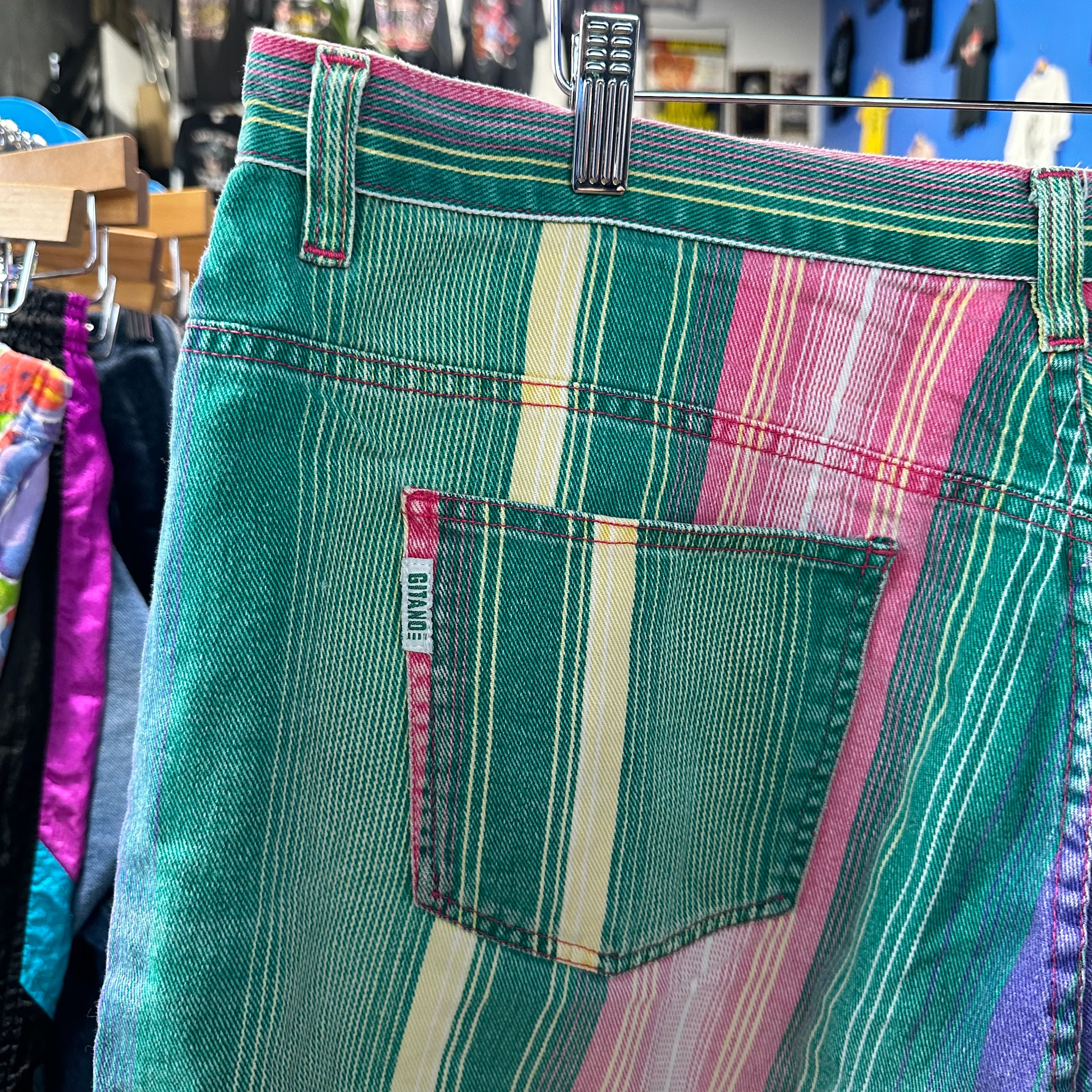 Gitano Colorful Striped Denim Shorts
