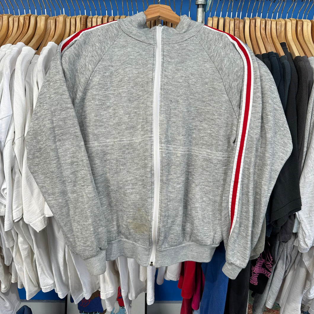 Red Strip Track Zip-up Hooded Sweatshirt