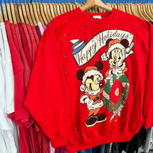 Load image into Gallery viewer, Mickey and Minnie Mouse Happy Holidays Crewneck Sweatshirt
