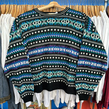 Load image into Gallery viewer, Trends Basic Blue Pattern Sweater
