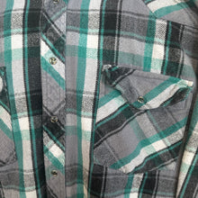 Load image into Gallery viewer, Sandy River Green/Gray Pearl Button Up
