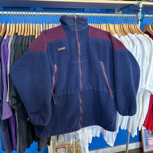 Load image into Gallery viewer, Columbia Blue Maroon Full Zip Jacket Fleece
