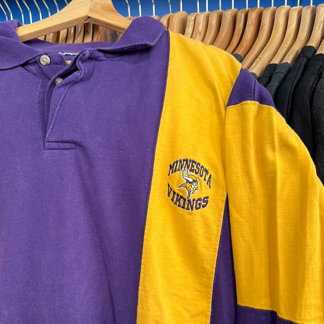 Minnesota Vikings Rugby Style Long Sleeve T-Shirr