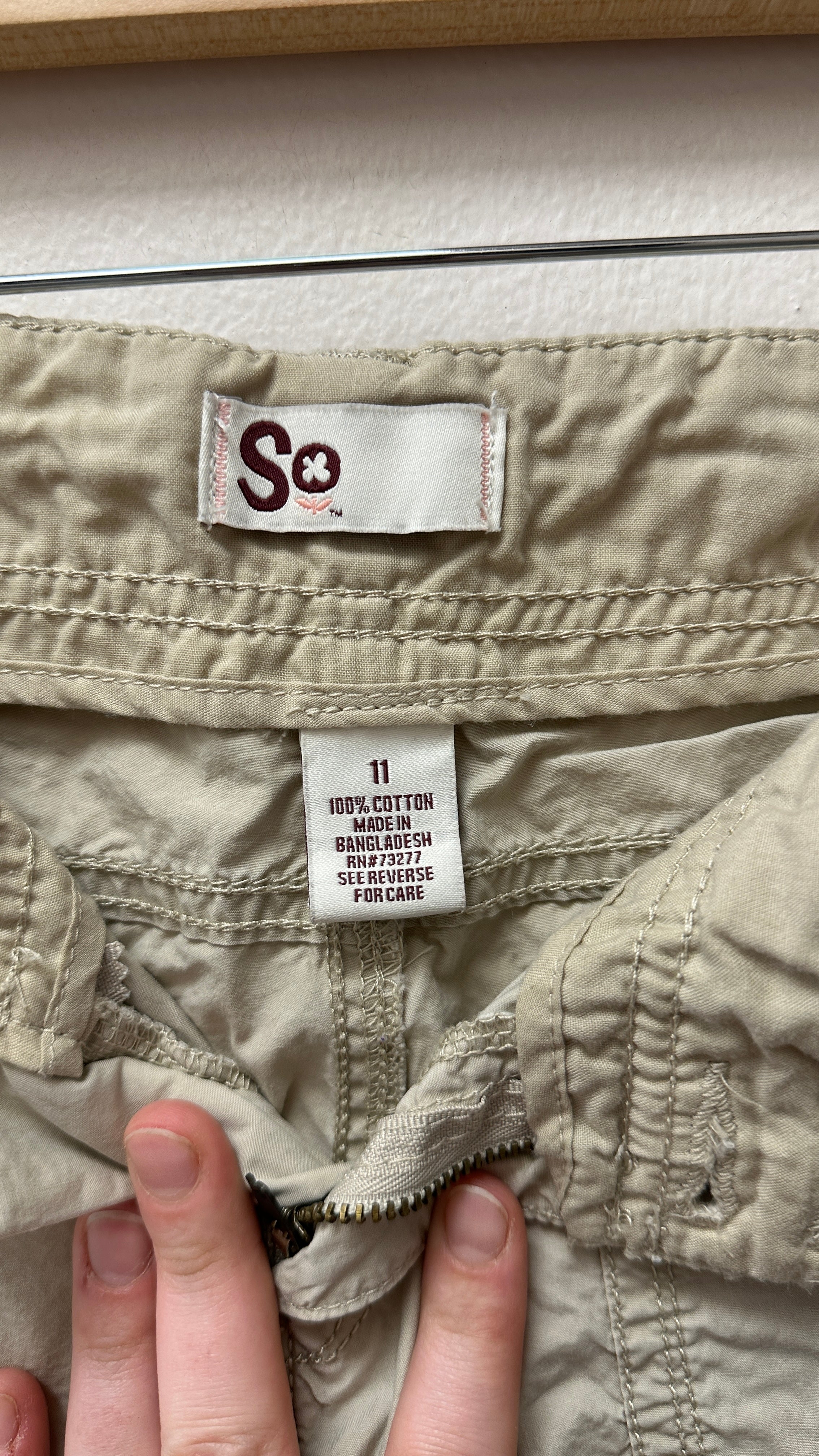 SO Y2K Khaki Carpenter Capri Femme Pants