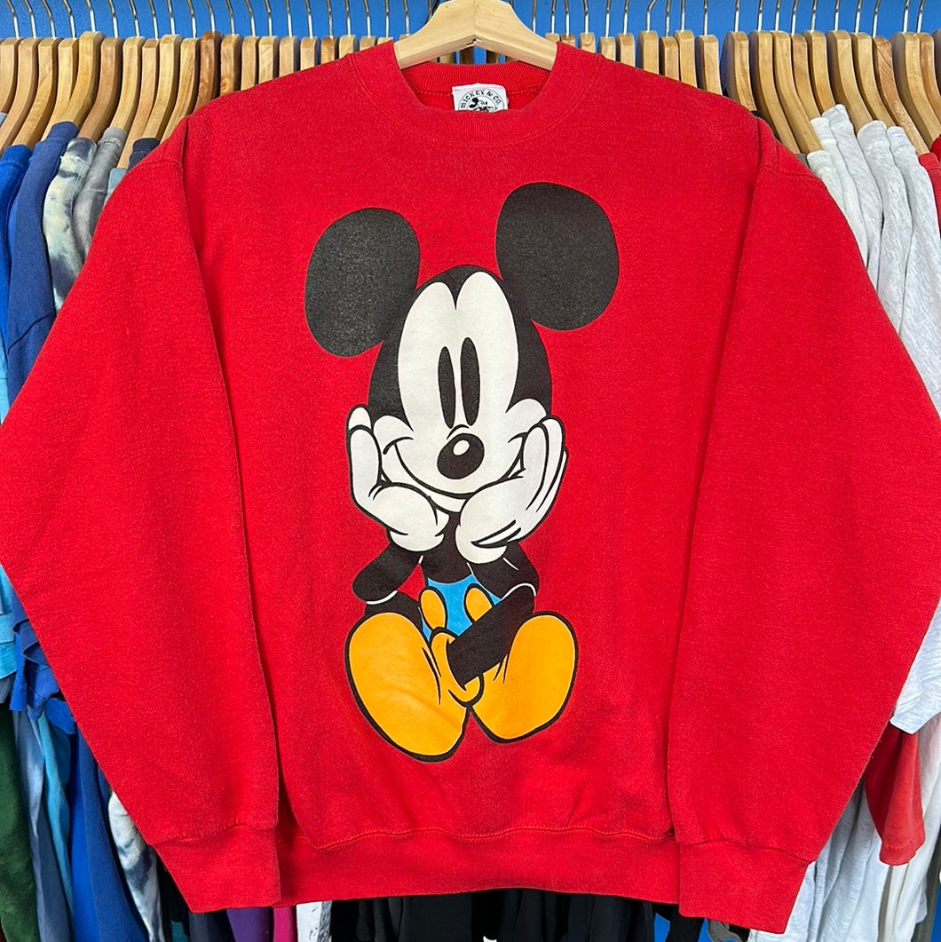 Mickey Mouse Front and Back Red Crewneck Sweatshirt