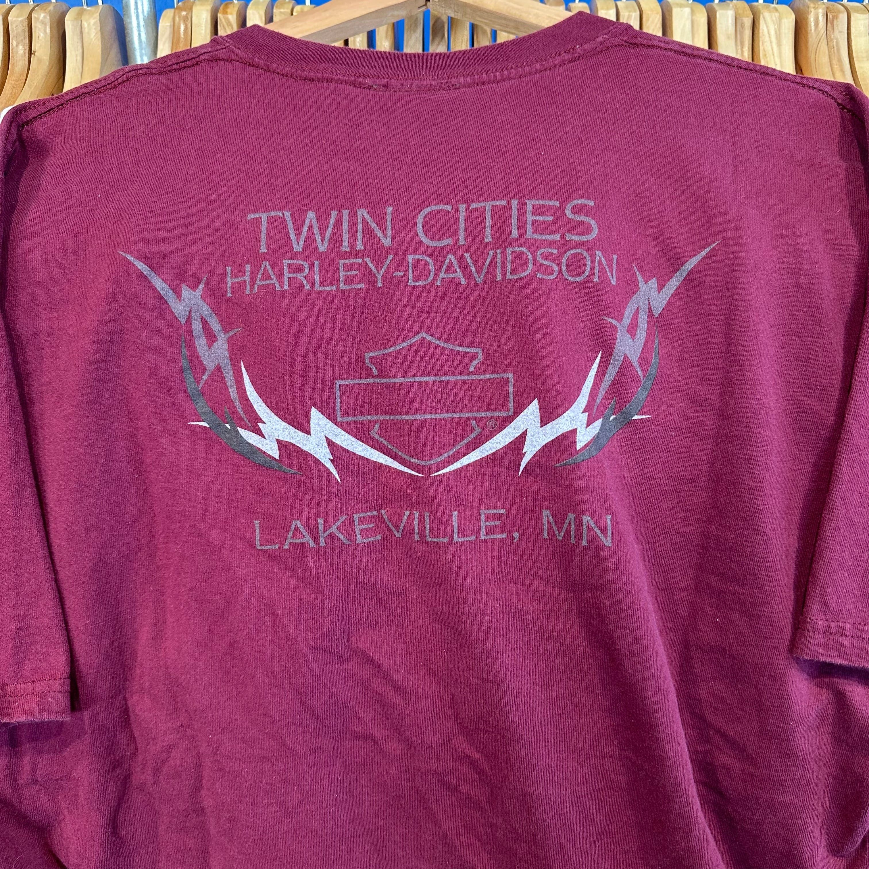Harley Davidson Y2K Eagle Maroon T-Shirt
