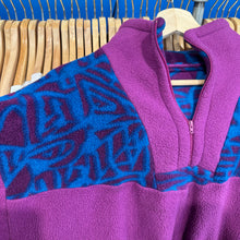 Load image into Gallery viewer, Purple &amp; Patterns Cinched￼ Waist Quarter Zip Fleece
