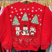 Load image into Gallery viewer, Skating Bears Holiday Scene Crewneck Sweatshirt
