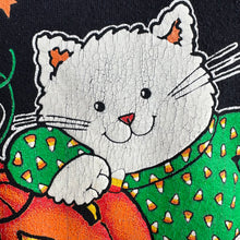 Load image into Gallery viewer, White Cat and Jack-O-Lantern Crewneck Sweatshirt
