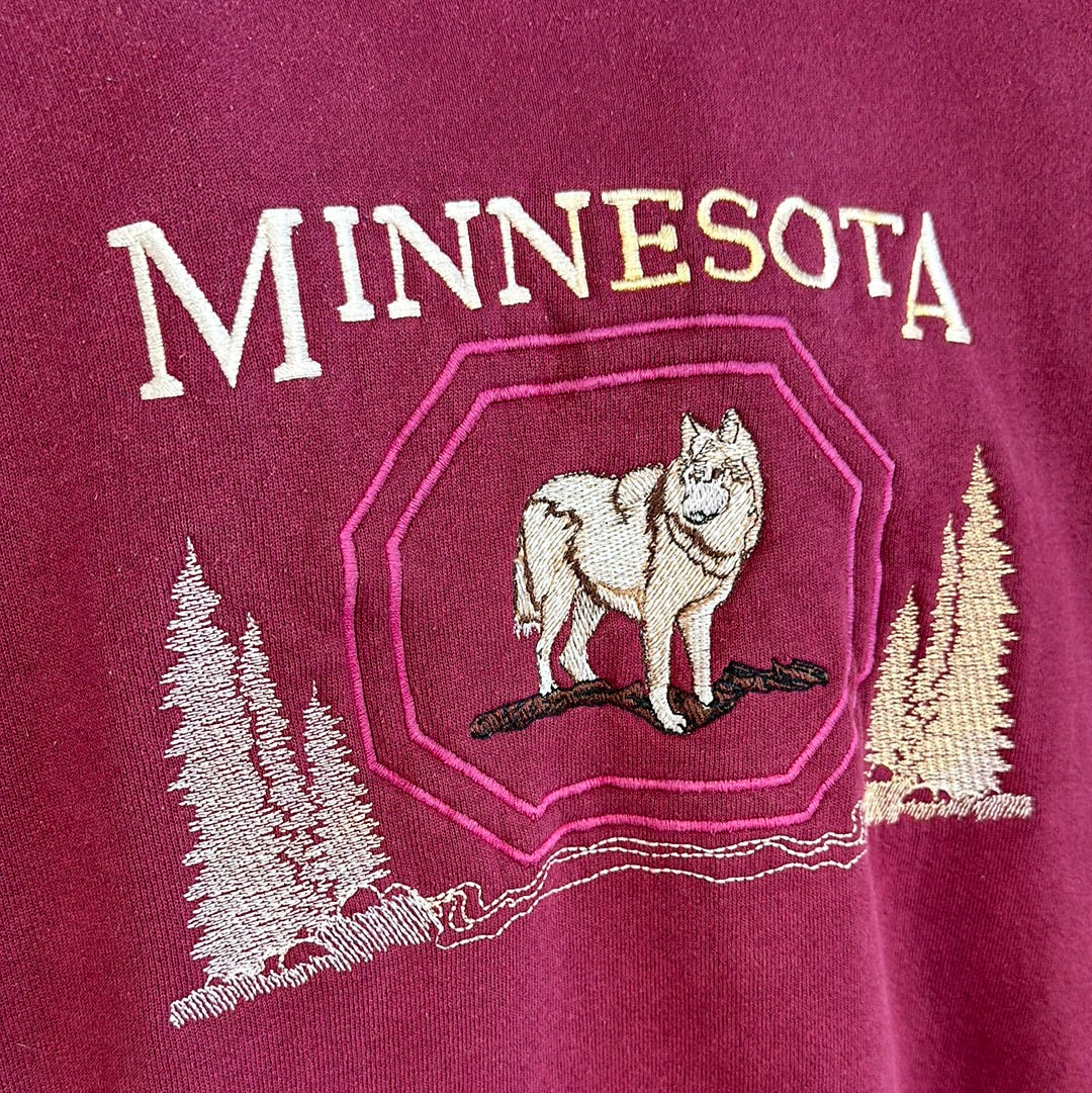 Minnesota Wolf Embroidered Crewneck Sweatshirt