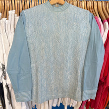Load image into Gallery viewer, Baby Blue Chevron Mock Neck Sweater
