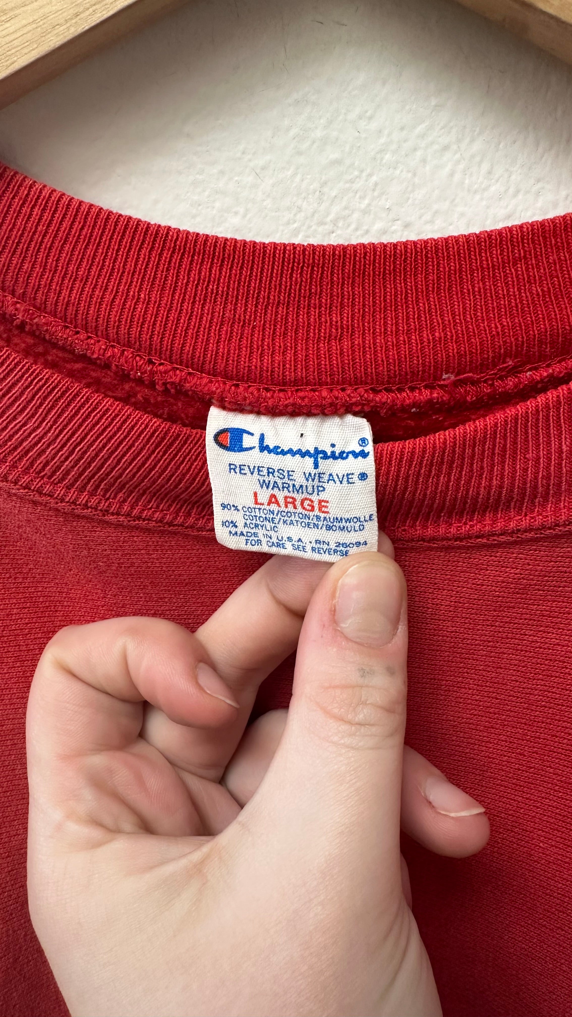 Red Champion Reverse Weave Sweatshirt