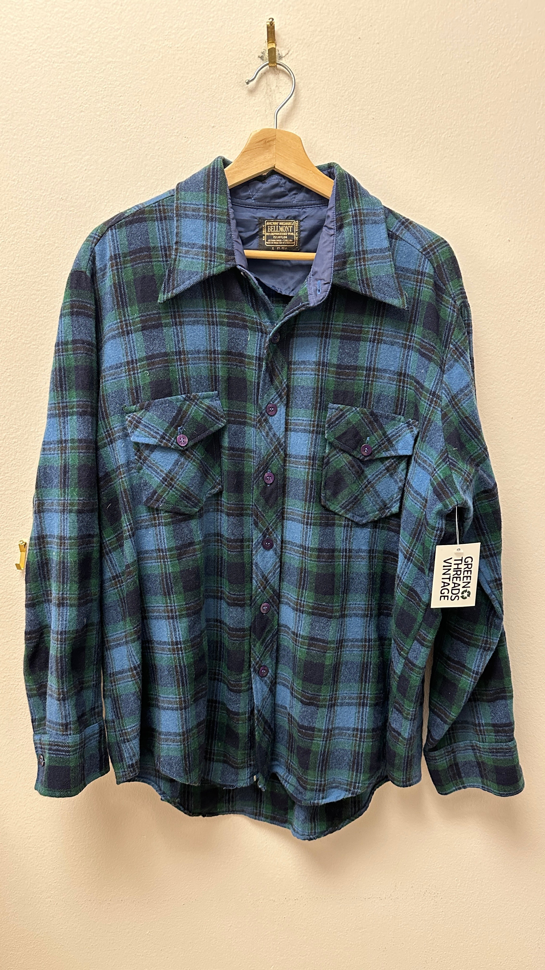 Bellmont Blue/Green Button-Up