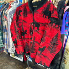 Load image into Gallery viewer, Moose and Bear Red Button Fleece
