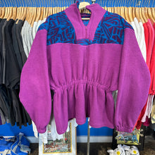 Load image into Gallery viewer, Purple &amp; Patterns Cinched￼ Waist Quarter Zip Fleece
