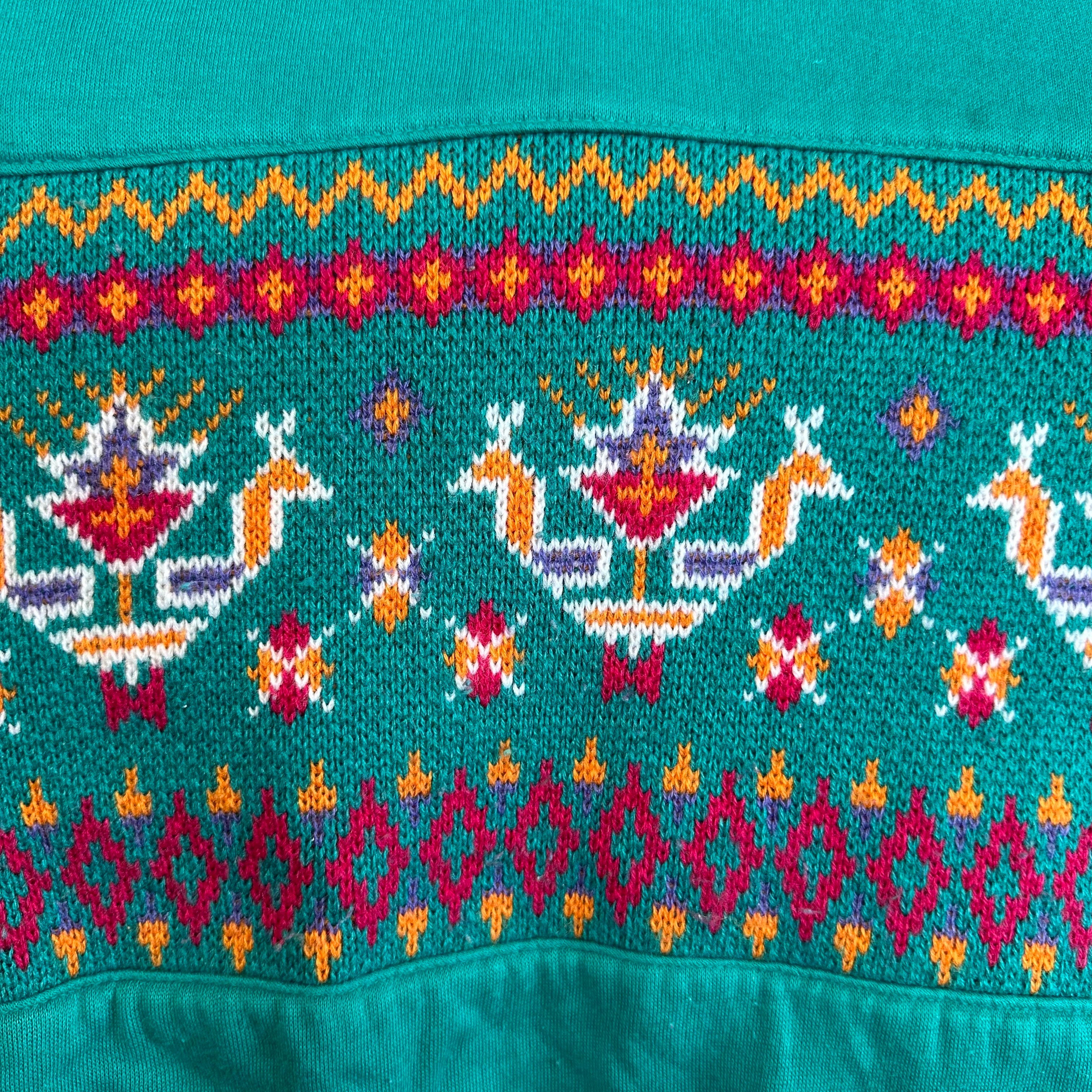 Cross Stitch Detail Hoodie Sweatshirt