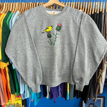 Load image into Gallery viewer, Goldfinch Thistle Grey Cropped Crewneck Sweatshirt
