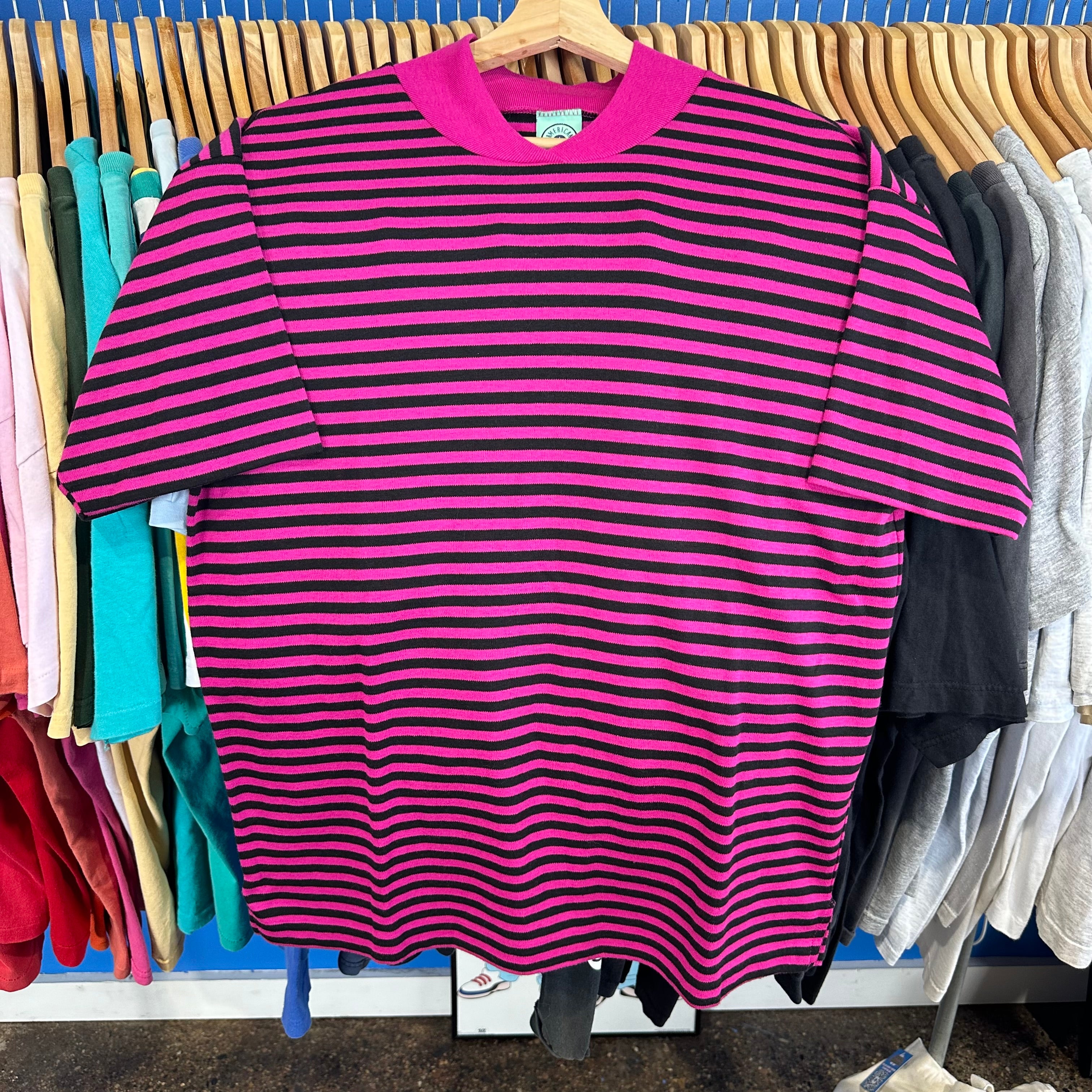 Pink & Black Stripes T-Shirt