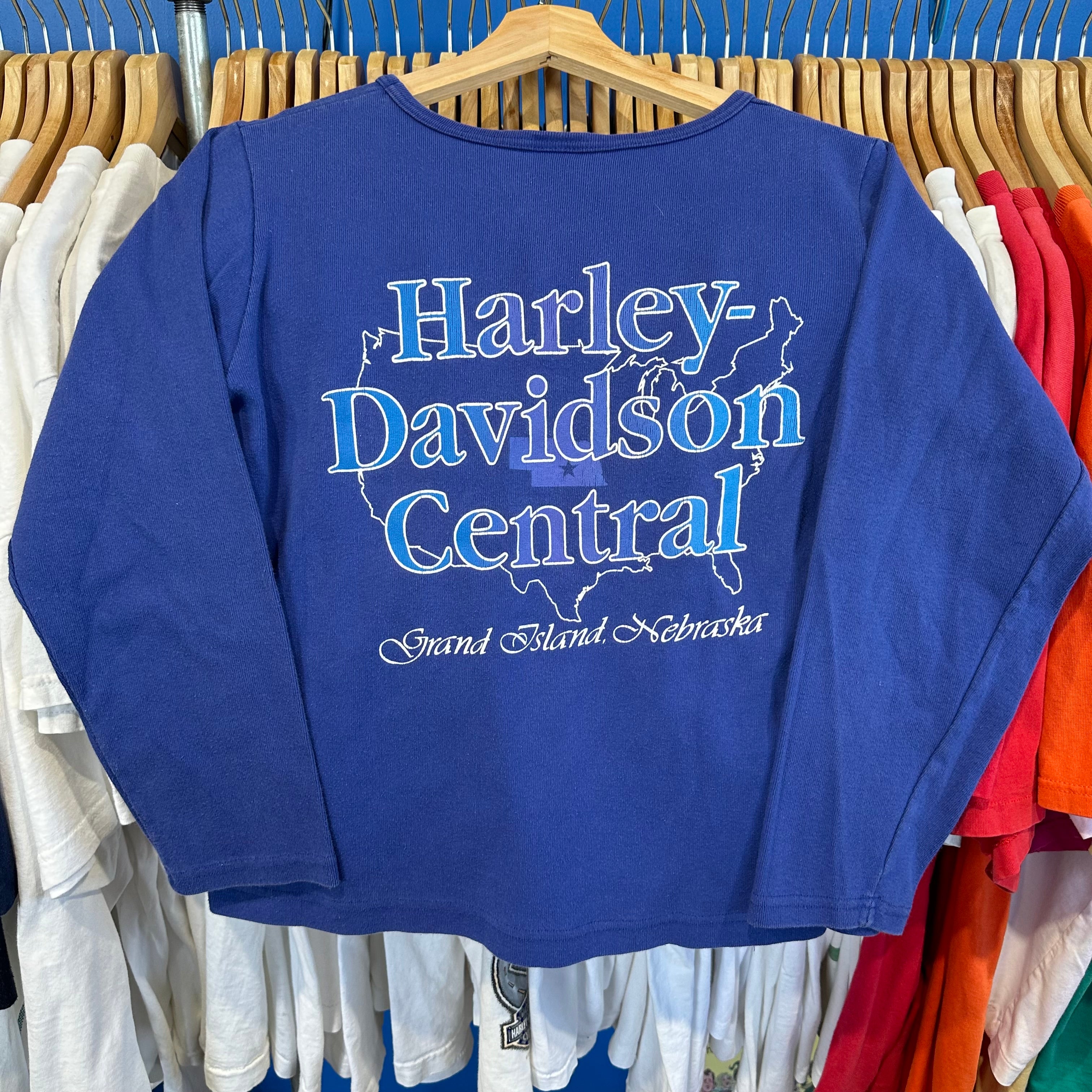 Harley Davidson Femme Long Sleeve Blue T-Shirt
