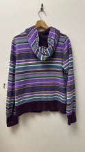 Load image into Gallery viewer, O.P. Purple Striped Zip-Up Hoodie Sweatshirt
