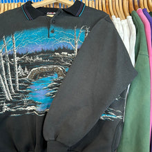 Load image into Gallery viewer, Winter Scene Collared Grandma Crewneck Sweatshirt
