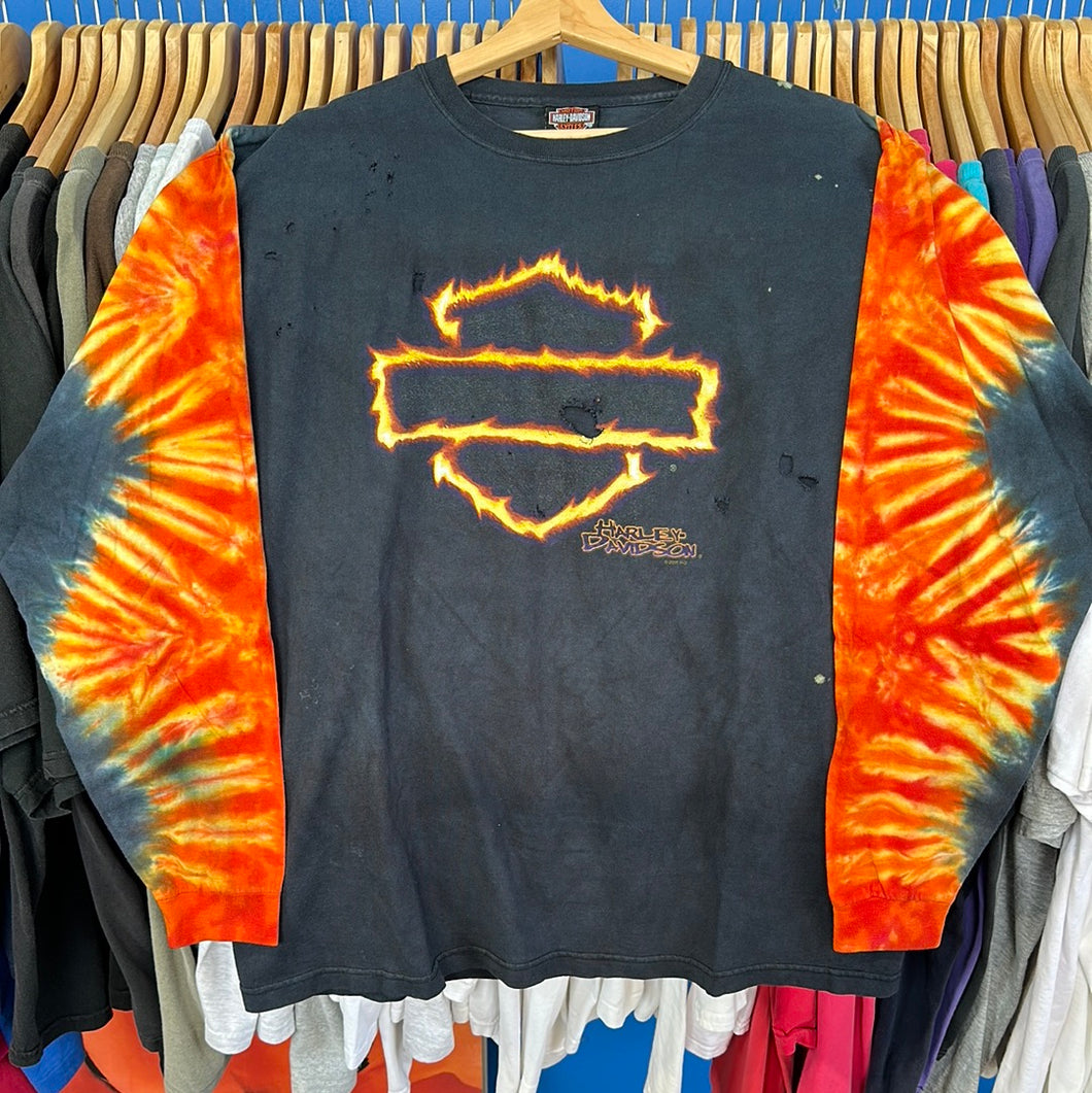 Tie Dye Harley Davidson Creat Long Sleeve T-Shirt