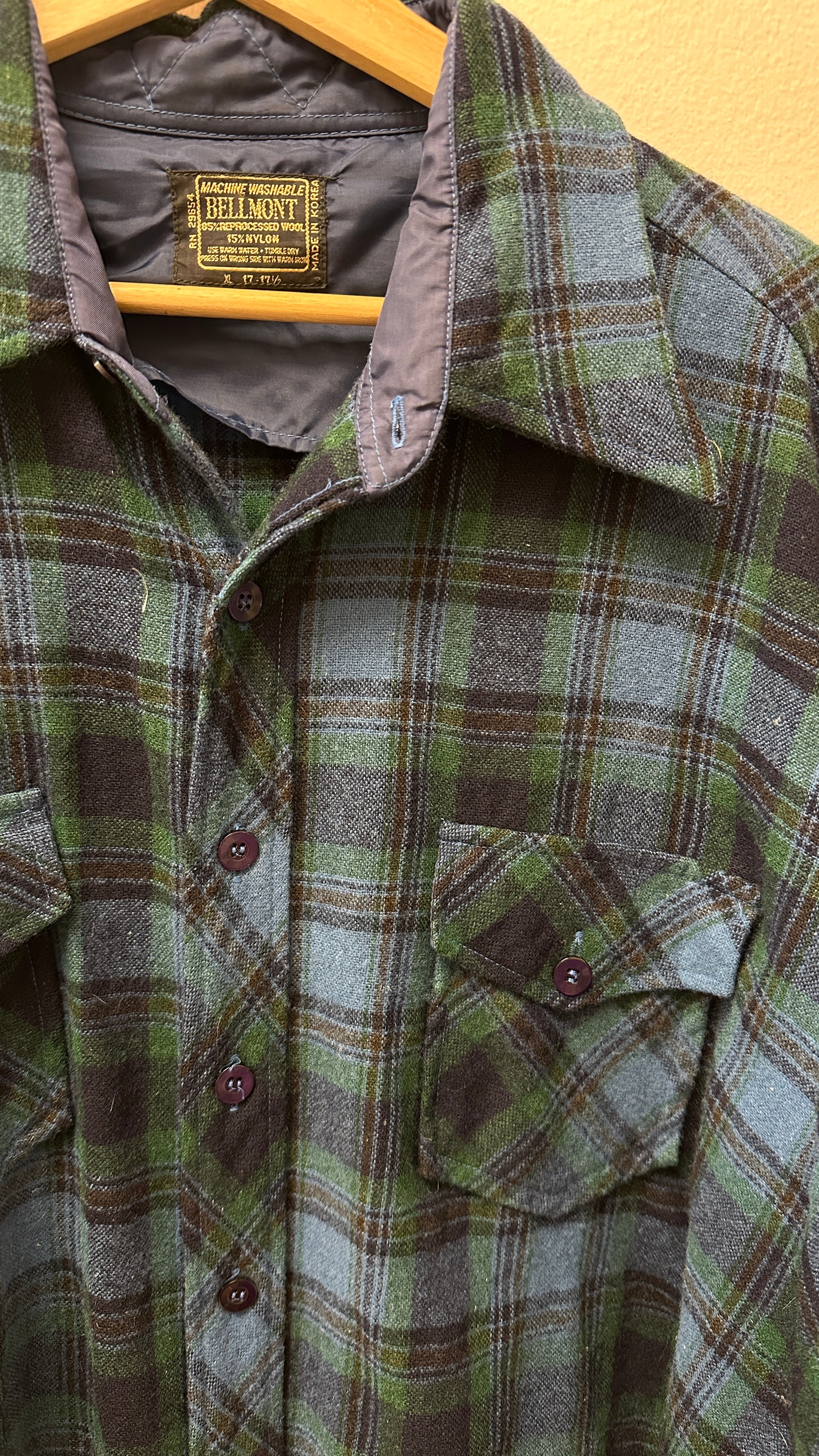 Bellmont Blue/Green Button-Up