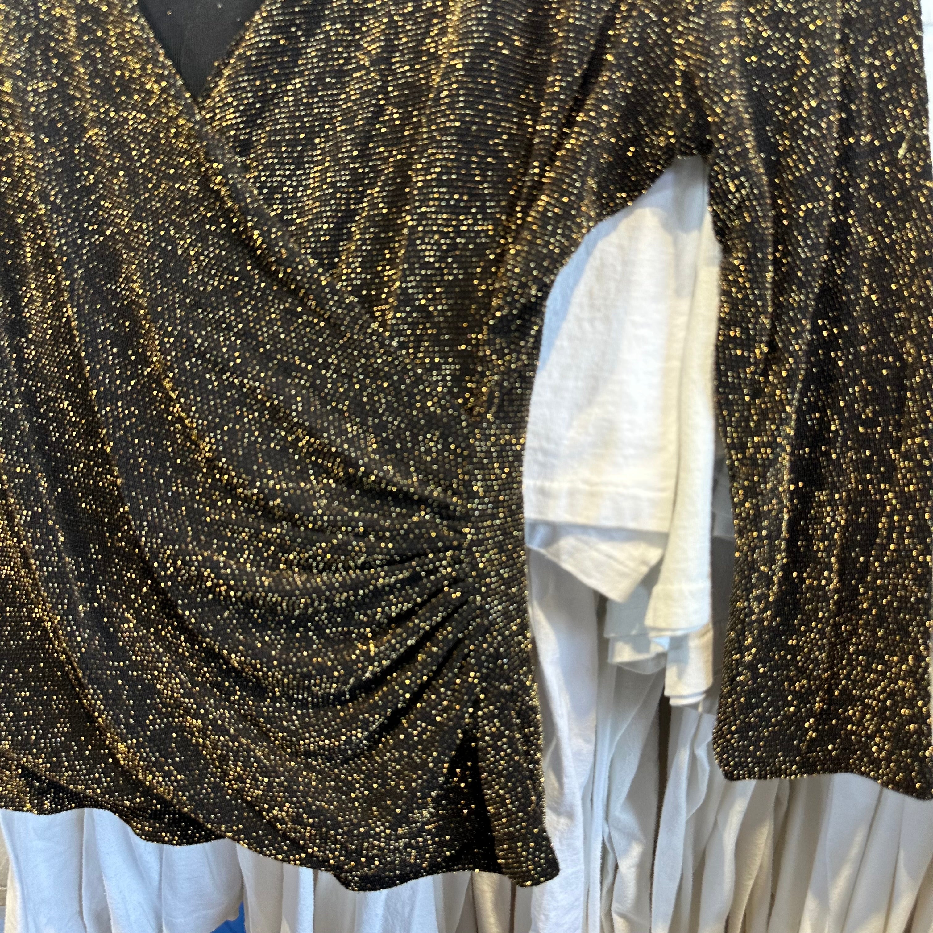 Black & Gold Sparkly Blouse Top