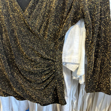 Load image into Gallery viewer, Black &amp; Gold Sparkly Blouse Top
