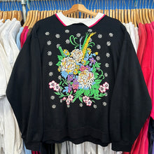 Load image into Gallery viewer, Neon Bouquet Collared Grandma Sweatshirt
