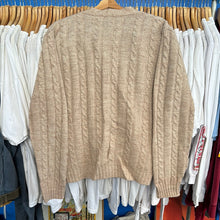 Load image into Gallery viewer, Tan Cableknit Cardigan Sweater
