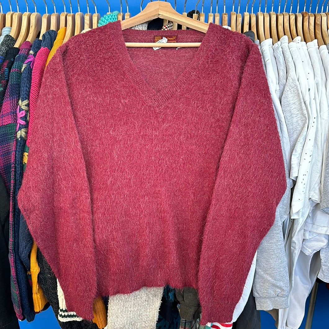 Red Kings Road Mohair V Neck Sweater