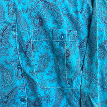 Load image into Gallery viewer, Blue Paisley Button Up
