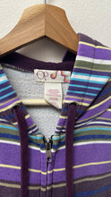 Load image into Gallery viewer, O.P. Purple Striped Zip-Up Hoodie Sweatshirt
