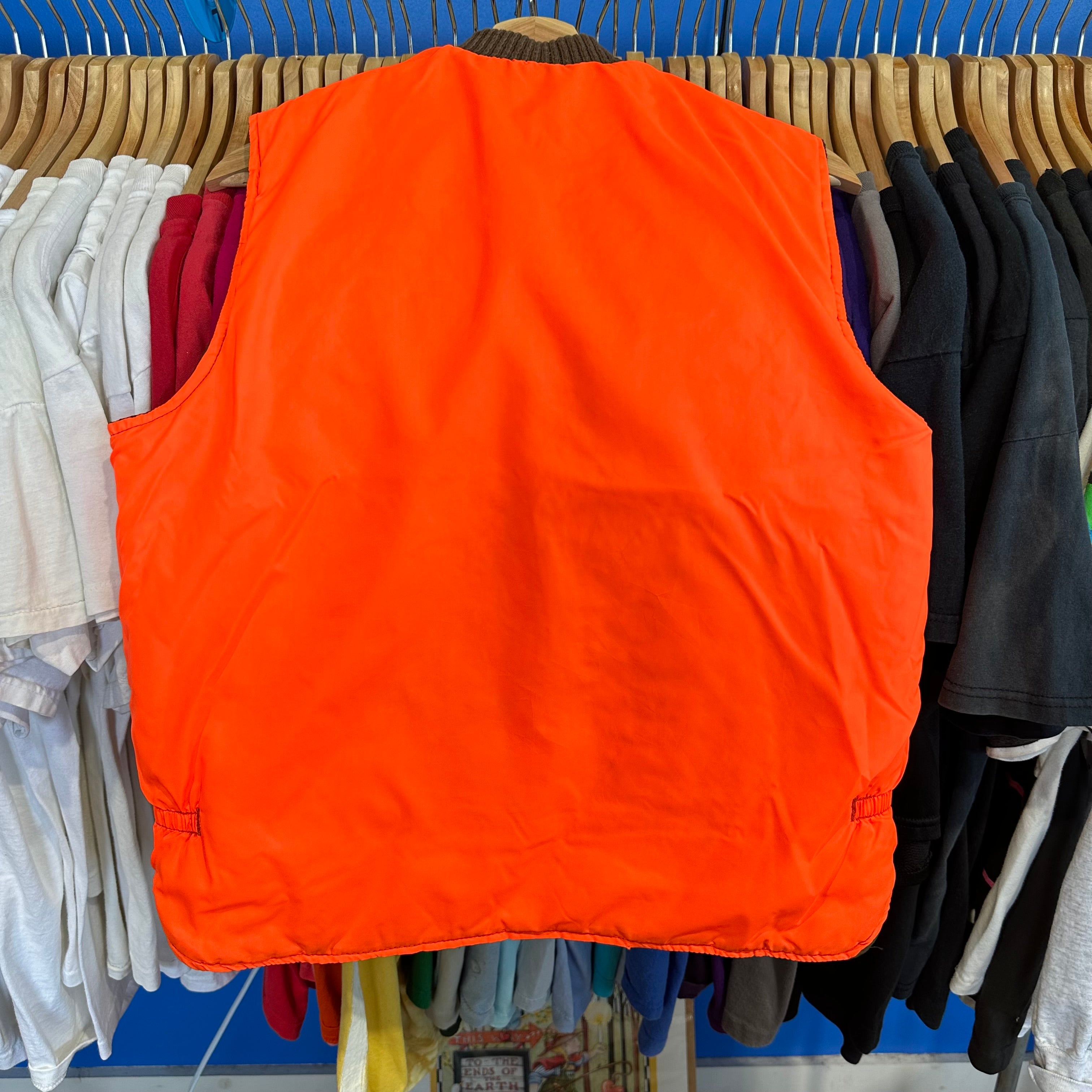 Brown/Hi-Vis Orange Quilted Reversible Vest
